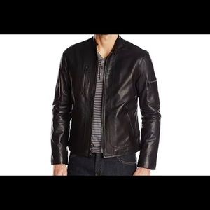 NWT $1,549 John Varvatos Mens Zip Leather Jacket